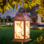 Single Palace Lantern, Wind Chime Hummingbird, Decorative Mobiles Gifts, Solar Hummingbird Wind Chimes, Gifts for Mom, Women, Grandma, Garden Courtyard Lawn Decor, Gift for Christmas and New Year