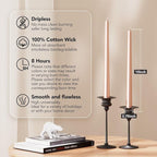 10-Inch Tall Dripless Taper Candles Set of 4 - Rose Gold Tapered Candles, Perfect for Spring - Smokeless, Unscented, Long Burning - Hand Poured, Colored Tall Candlesticks - Rose Gold