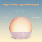 Sunrise Alarm Clock White Noise Machine: Natural Wake Up Light - Dimmable Clock with Bluetooth Speaker for Bedroom - 25 Sleep Sounds for Baby Adults Kids Sakura Pink