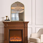 24"x36" Vintage Gold Mirror, Ornate Baroque Mirror with Metal Frame and Rose Floral Crown, Gold Antique Mirror for Fireplace, Living Room, Bedroom, Entryway or Bathroom Wall Decor