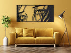 Vailla Wall Art Decor Minimalist Abstract Woman Eyes Wall Decoration Wooden Modern 3D Sculptures Line Drawing Art Decor Female Wall Hanging for Bedroom Kitchen Bathroom Living Room