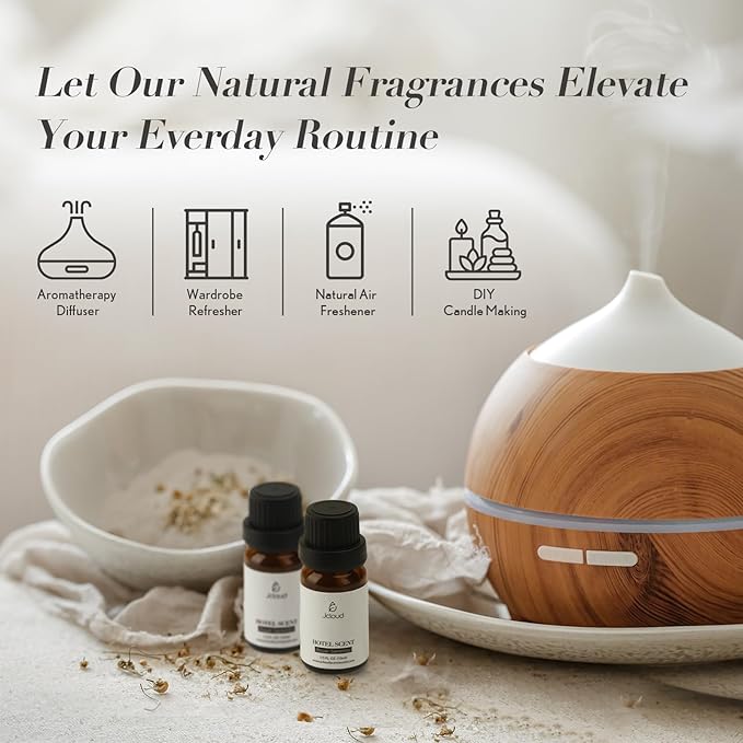 JCLOUD Sophisticated Allure Essential Oil - Inspired by Hilton Hotel Scent | Pure Aromatherapy Diffuser Oil with Jasmine and Cinnamon, Home Luxury Scents - 10mL
