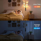 New Upgraded 72" Tall Dimmable Floor Lamp, 3 x 800LM 9W LED Bulbs Included, Farmhouse Standing Lamp with Remote Control, Industrial Tree Pole Floor Lamps for Living Room, Bedroom, Study Room - Gold