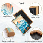 CHDITB Mountain Landscape Framed Canvas Wall Art Set, Nature Forest Inspired Wall Decor, Sunset Art Spiritual Wall Painting, Vintage Woodcut Art Prints for Living Room, Bedroom, Office-16 x24 x3
