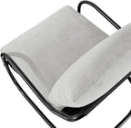 Peace nest Modern Accent Chair Comfy Living Room Suspended Chair Bedroom Armchair with Mental Frame Comfortable Upholstered Cushion for Balcony Lounge Reading Meeting Room Light Grey