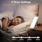 Fitfirst Light Lamp - 10000 Lux Sun Lamp, Gift for Women, 4 Adjustable Brightness Levels, 15-60min Timer Setting, Portable & Foldable Light Box for Home/Office/Travel Use