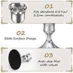 12 Pcs Silver Taper Candle Holders Vintage Candlesticks Holder for Home Decor Table Centerpiece Dining Party Festival Decorations (Sliver)