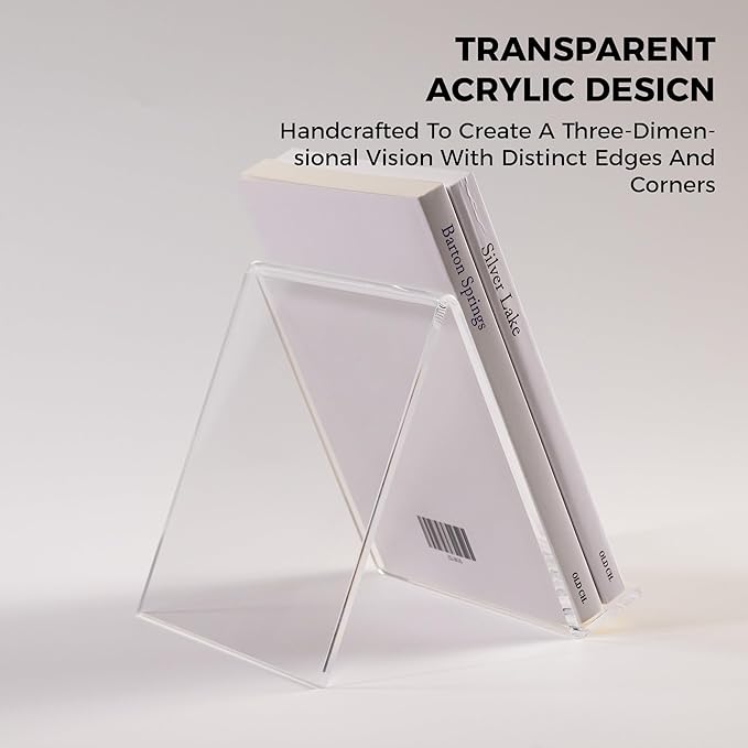 Acrylic Book Stand, Book Display Holder 8.5 x 11, Clear Acrylic Display Easel Transparent Display Stand Holder Tablet Holder for Album, CD, Magazine, Picture, Plate, Artworks, Phone, Tablet