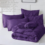 CozyLux Full Size Comforter Sets Purple, 7 Pieces Pintuck Bed in A Bag Purple Comforter Full Size, Pinch Pleat Bedding Sets with All Season Comforter, Sheets, Pillowcases & Shams