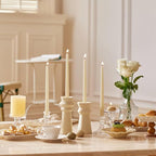 10-Inch Tall Dripless Taper Candles Set of 4 - Ivory Tapered Candles, Perfect for Wedding,Dinner - Smokeless, Unscented, Long Burning - Hand Poured, Colored Tall Candlesticks - Cream
