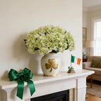 Kimura's Cabin 6pcs Green Silk Hydrangea Artificial Flowers Fake Hydrangeas with Stems Faux Hydrangea Bouquets for Wedding Arrangements Home Party Table Decoration (Lime Green)