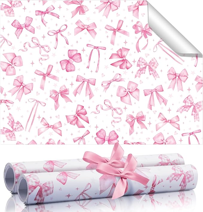 BBTO 20 Sheet Scented Drawer Liners for Dressers 15.8" x 22" Scented Fragrant Cabinet Paper Liners Non Adhesive Drawer Paper Mats for Bedroom Home Closet Shelves(Bow)