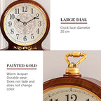 rnuie Desk Clock for Table Decor, Retro Mantel Clock Battery Operated for Fireplace Mantel, Living Room, Bedroom, Office, Desktop Decoration(Second Brown)