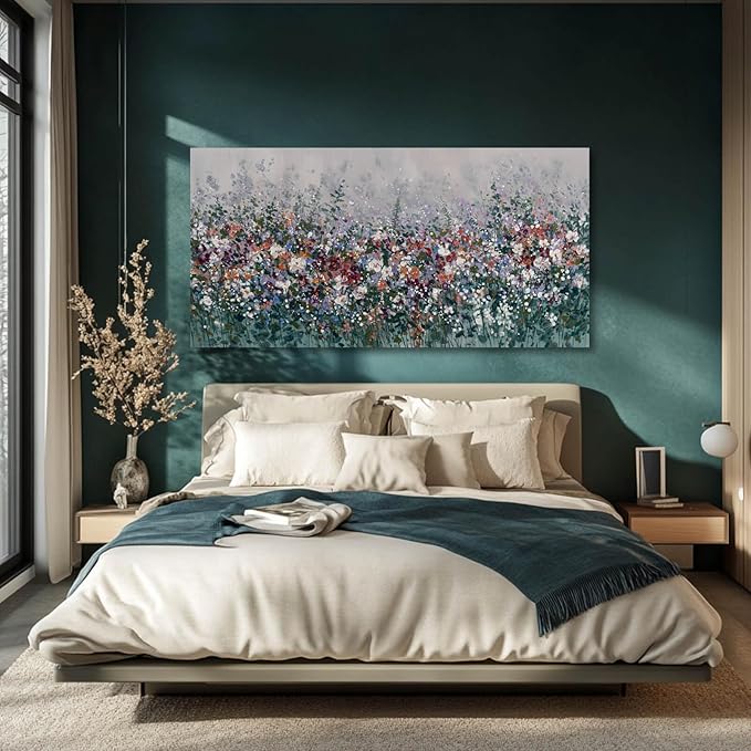 GAIDUOMAI Floral Canvas Prints Retro Wall Art Nature Art Posters for Home Wildflower Painting for Living Room Hallway Decor 29x58 Inch Large Size