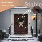 Wreath Hanger for Front Door, 4Pack Suction Cup Hooks for Glass Window/Over Door/Outdoor, Christmas/Thanksgiving/Halloween/July 4th/Easter/Valentine/Fall/Summer/Spring (4 Pack)