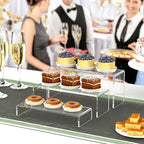 HIIMIEI Acrylic Display Risers, 6 Pcs 9" Large, Thickened 5mm Clear Rectangular Risers for Cupcake Stand, Tiered Display Stand for Collectibles