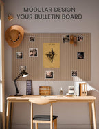 Large Felt Bulletin Board 36"x24" Cork Board Alternative - 6 Pack with 40 Safe Removable Adhesive Tabs, Cork Boards for Walls for Home Office Classroom Pin Board-Taupe