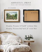 ARPEOTCY Vintage Gold Framed Wall Art Decor, Garden Landscape Paintings, Victorian Wall Art for Living Room Bedroom Bathroom, Canvas Antique Pictures Frame Artwork, 13x16 inch