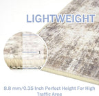IOHOUZE Abstract Runner Rug 3x8 Ft Washable Runners for Hallways, Non Slip Kitchen Runner Printed Faux Wool Entryway Runner Indoor, Modern Abstract Floor Carpet for Hall Kitchen Bedroom, Beige Brown