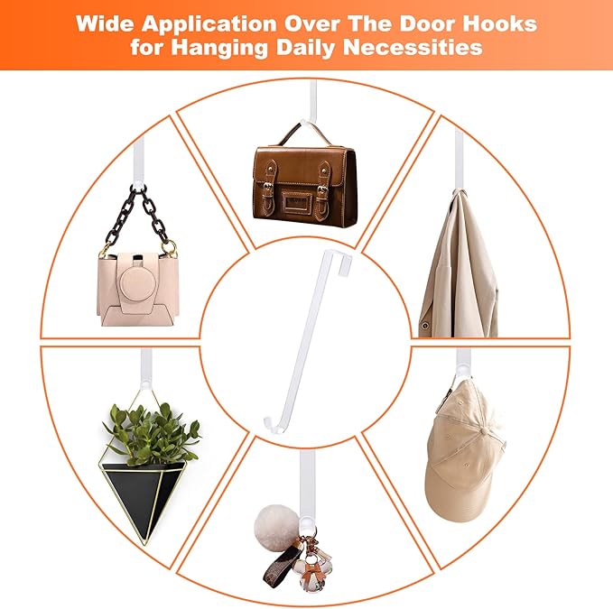 Wreath Hanger,12" Clear Wreath Hangers for Front Door Décor,3 Pack Easter Fall Wreath Door Hanger Hook,Non Scratch Over The Door Hooks for Hanging Christmas Wreath Decorations Clothes Outdoor Indoor
