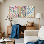 CHDITB Abstract Expressionist Framed Canvas Wall Art Set, Colorful Nature Inspired Wall Decor, Modern Gallery Art Spiritual Wall Painting, Eclectic Art Prints for Living Room Bedroom Office-24 x36 x3