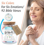 NewEleven Valentines Day Gifts For Mom, Mom Gifts From Daughters Son on Mother Birthday, Bible Jar, Christian Gift for Wife, Thank You Gift Decorative Inspirational Scripture Jar with 92 Bible Verses