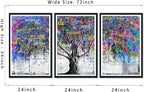 Novatique Tree Canvas Wall Art Graffiti Colorful Wall Decor Tree Abstract Graffiti Canvas Prints Nature Painting Artwork for Living Room Bedroom,24" x 36" x 3pcs