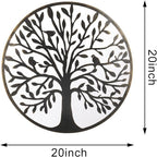 Bdor 20-Inch Tree of life wall art, Metal wall art decor, steel roots decor Perfect for Birthdays, Weddings, Anniversaries, Housewarming Gifts for Indoor Outdoor Metal Wall Decor (Classic Style)