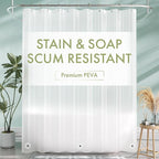 AmazerBath Shower Liner, 72x78 Plastic Frosted Shower Curtain Liner, PEVA Cute Shower Curtain Liners, Vinyl Waterproof Shower Curtain Liner with 3 Magnets, Lightweight Shower Curtains for Bathroom