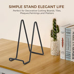 Plate Holder Easel Display Stand - 8 inch Metal Plate Stands for Display - Tabletop Picture Stand - Black Iron Easels for Display Pictures | Photo Frames | Book | Decorative Plates | Plaque - 2 Pack