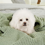 Amélie Home Chevron Chenille Knit Throw Blanket for Couch, Cozy Texture Decorative Soft Blanket for Sofa & Chair, 50"x60", Sage Green