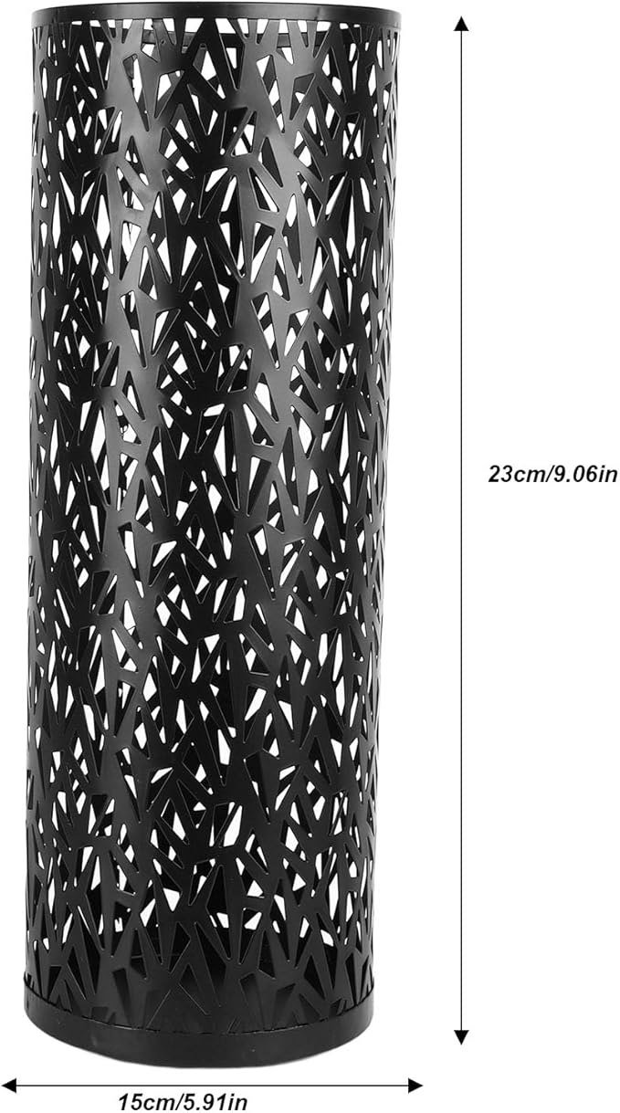 Umbrella Stand Umbrella Holder for Entryway,Umbrella Stand Rack,Metal Hollowed Freestanding Round Umbrella Holder Organizer Bin,Umbrella Rack Organizer Freestanding for Home Hotel Office(Small-Black)