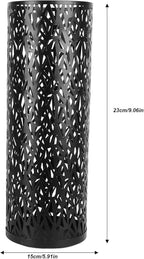 Umbrella Stand Umbrella Holder for Entryway,Umbrella Stand Rack,Metal Hollowed Freestanding Round Umbrella Holder Organizer Bin,Umbrella Rack Organizer Freestanding for Home Hotel Office(Small-Black)
