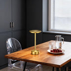 2-Pack Cordless Table Lamps Rechargeable - 5000mAh Battery Operated LED Table Light with Touch Stepless Dimming & 3 Color Modes - Portable Gold Metal Outdoor Lamps for Patio, Restaurant, Dining
