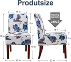 Traditional Fabric Accent Chair, DRM'SCUUM Modern Accent Chair for Living Room Soft White Velvet with Ink Paint Pattern,Comfor Seat,Sturdy Frame and Rubber Wood Legs