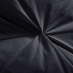 Luxurious All-Season Goose Down Feather Fiber Comforter Twin Size Duvet Insert, Exquisite Pinch Pleat Design, Premium Baffle Box, 100% Egyptian Cotton Cover, 50 oz. Fill Weight, Black