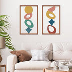 ruelen Abstract Metal Irregular Wall Art - Modern 3D Black Geometric Metal Wall Decor for Living Room - Luxury Wall Sculpture - Colorful Minimalist Home Decor (Metallic wood grain effect)