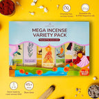 Natural Incense Sticks Mega - Variety Pack (144 Insence-Sticks Bulk, 12 Aromas) Clean No Charcoal, Made from Upcycled Flowers | Organic Incense Stick Non Toxic (Slow Burn, Longlast)