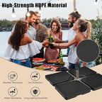 Giantex Cantilever Umbrella Base 220 lbs, 4 PCS Patio Umbrella Stand Water Sand Filled, Heavy Duty HDPE Offset Umbrella Weights with 4 Connecting Pins, Easy-Fill Spouts, for Outside Garden Poolside