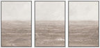 MUDECOR Framed Wall Art Print Set Neutral Textured Seascapes Subtle Tones Illustrations Modern Art Boho Decorative Colorful Chic for Living Room, Bedroom, Office - 24"x36"x3 White