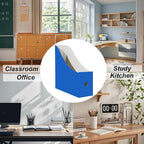 Limitliho Cardboard Magazine Holder for Desk, Book Bins for Classroom Library,Office,Home, 10.6" H x 10.2" L x 3.5" W in file holder(Blue, 6 Pack)