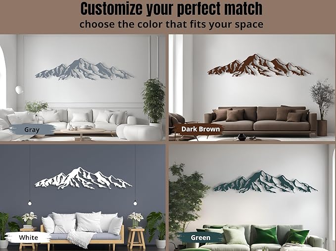 Vailla Mountain Wall Art Decor Wall Hanging Sculpture Modern Home Decoration Nature Wall Decor Large Wooden Art 3D Textured Sculptures for Living Room Bedroom Office Dinnig Room