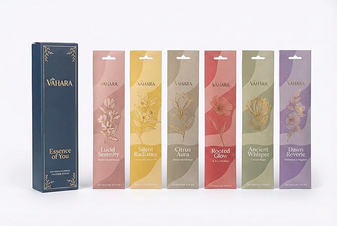 Masala Incense Sticks Essence of You 6 Signature Fragrances | 100% Natural Hand-Rolled Incense for Aromatherapy, Meditation & Relaxation