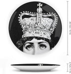 Lina Cavalieri Plate, Wall Decorative Plate, Mysterious Face Plate Wall Hanging Decoration,Including Bracket and Special Spring Hook, 10inch, Style12