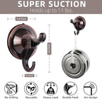 Antimbee Suction Cup Hooks,5 Pack Suction Cup Hanger,Wreath Hangers with Ultra-Thin Adhesive Disc on Smooth/Uneven Surfaces,Removable Large Suction Cup for Tile Wall Window Glass Door-Red Copper