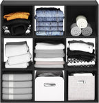 Furinno PELLI Closet Organizers and Storage, 9-Cube Closet Organizer, Open Shelf Closet Storage, for Wardrobe, Bedroom, Living Room, Americano