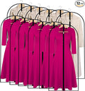 Garment Bags for Hanging Clothes 24'' x 55'' (Set of 12) Coat Covers for Closet Foldable Washable Dress Bags for Hanging Clothes for Long Dress Dance Costumes Suits Gowns Coats