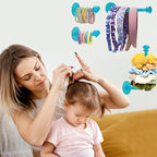4Pcs Headband Holder Stand Scrunchie Organizer, Girls Hair Accessories Organizer Storage for Headband Hairband Hair Ties, Clear Glitter Adhesive Scrunchy Holder Scrunchie Storage