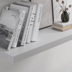 Floating Shelf, Set of 1 Wall Shelf, 24 in W x 12.75 in D x 2 in H Wooden Floating Wall Shelf with Invisible Brackets for Living Room/Bedroom/Bathroom/Kitchen Storage and Decor, White