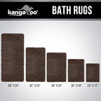 KANGAROO Bathroom Rugs, Chenille Soft Absorbent Bath Rug, Shaggy Shower Mat, Quick Dry Machine Wash Bathmat, Plush Carpet Mats for Tub, Bathtub and Room Home Decor Accessories, 24x17, Brown